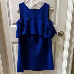 Elegant Blue Ruffle Top Dress Size 2 - NWOT
